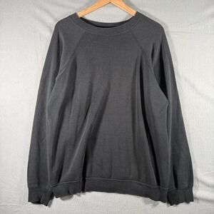 Vintage 90's Blank Black Crewneck Sweatshirt Retro Streetwear Comfy XL